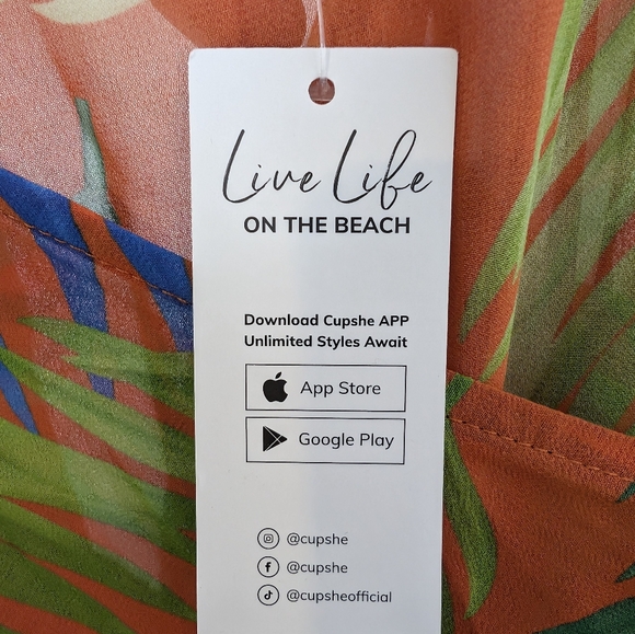 NWT Cupshe Neon Island Tropical Cover-Up Kimono - Picture 10 of 13